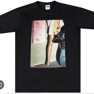 Supreme Black Short Sleeve Tee with Photo Print